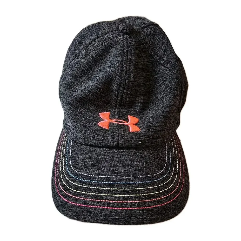 Under Armour Hat Cap Strapback Girls Gray Pink Adjustable Embroidered Logo Youth